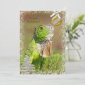 Iguana Kerst Kaart (Staand voorkant)