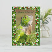 Iguana Kerst Kaart (Staand voorkant)