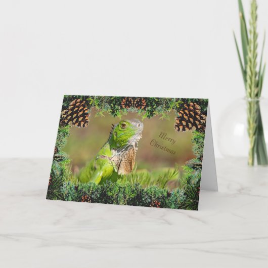 Iguana Kerst Kaart (Voorkant)