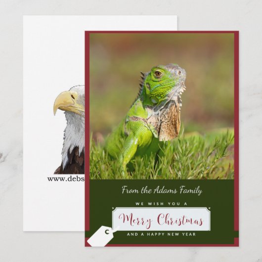 Iguana Kerst Kaart (Voorkant / Achterkant)