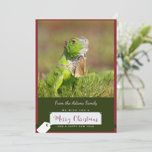 Iguana Kerst Kaart (Staand voorkant)