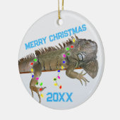 Iguana-kerstfotosjabloon Exotic Pets Keramisch Ornament (Links)