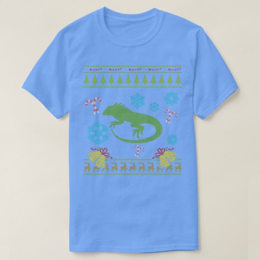 Iguana-kerstkeuken Pet Iguana Pet Reptile T-shirt (Design voorkant)