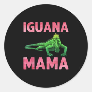 Iguana kunst voor moeder meisjes vrouwen hagedis r ronde sticker