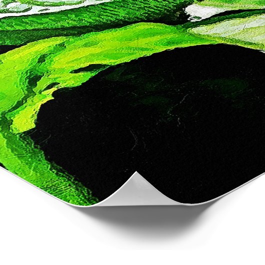 Iguana kunstmuur voor decoratie. poster (Hoek)