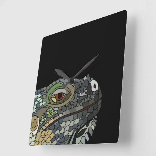 Iguana Lizard Animal Iguana Vierkante Klok (Hoek)