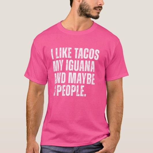 Iguana Lizard eigenaar Tacos Lover Funny Reptile L T-shirt (Voorkant)