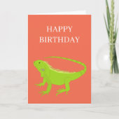 Iguana Lizard Illustration Birthday Kaart (Voorkant)