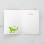 Iguana Lizard Illustration Birthday Kaart (Binnen)