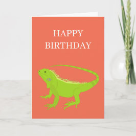 Iguana Lizard Illustration Birthday Kaart