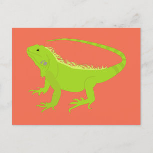 Iguana Lizard Illustration Feestdagenkaart