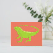 Iguana Lizard Illustration Feestdagenkaart (Staand voorkant)