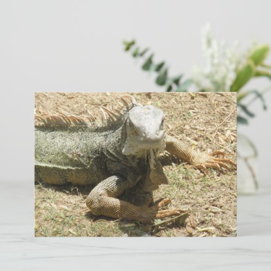 Iguana Lizard Invitation Kaart (Staand voorkant)