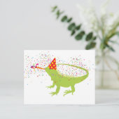 Iguana Lizard Partdens Animals met een partij Feestdagenkaart (Staand voorkant)