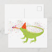 Iguana Lizard Partdens Animals met een partij Feestdagenkaart (Voorkant / Achterkant)