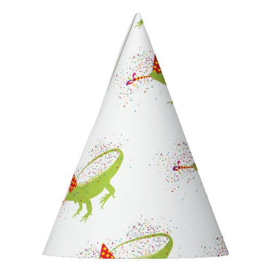 Iguana Lizard Partdens Animals met een partij Feesthoedjes (Links)