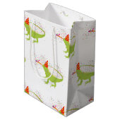 Iguana Lizard Partdens Animals met een partij Medium Cadeauzakje (Achterkant Gekanteld)
