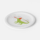 Iguana Lizard Partdens Animals met een partij Papieren Bordje (Gekanteld)
