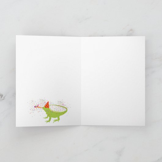 Iguana Lizard Partmals Birthday Kaart (Binnen)