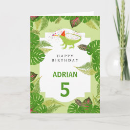 Iguana Lizard Partmals Birthday Kaart