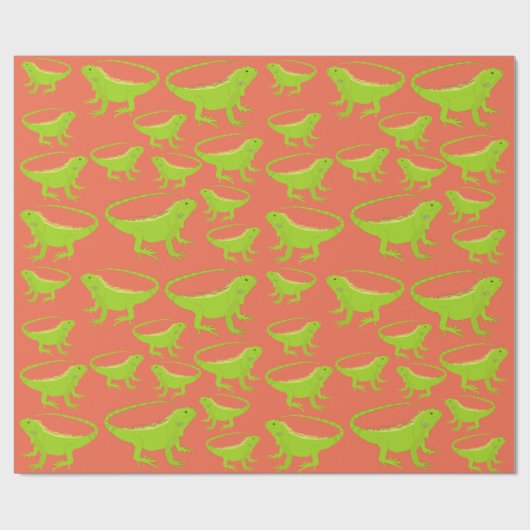 Iguana Lizard Pattern Cadeaupapier (Vlak)