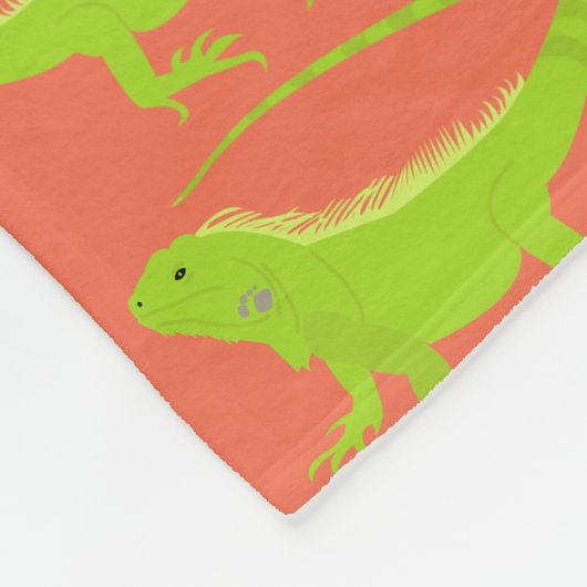 Iguana Lizard Pattern Fleece Deken (Hoek)