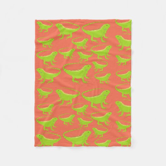 Iguana Lizard Pattern Fleece Deken (Voorkant)