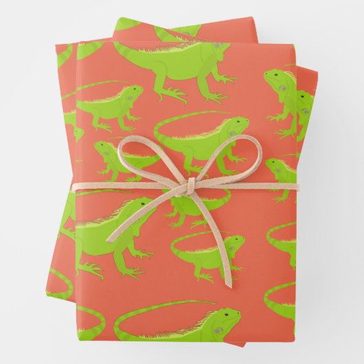 Iguana Lizard Pattern Inpakpapier Vel (In situ)