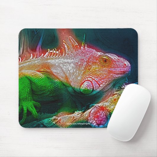 Iguana Lizard Reptile Wildlife Art Mousepad Muismat (Met muis)