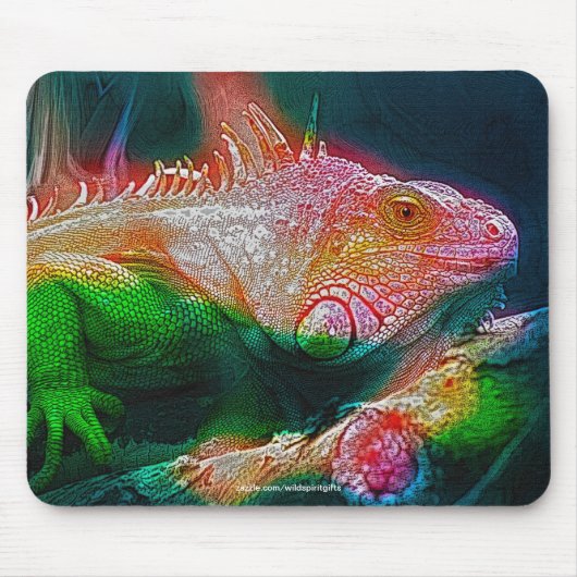 Iguana Lizard Reptile Wildlife Art Mousepad Muismat (Voorkant)