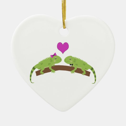 Iguana Love Keramisch Ornament (Voorkant)