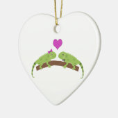 Iguana Love Keramisch Ornament (Links)