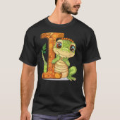 Iguana Lover Gift with Letter I Design; Animal Alp T-shirt (Voorkant)