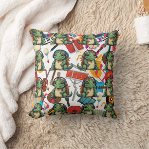 Iguana luisteren naar muziek kussen