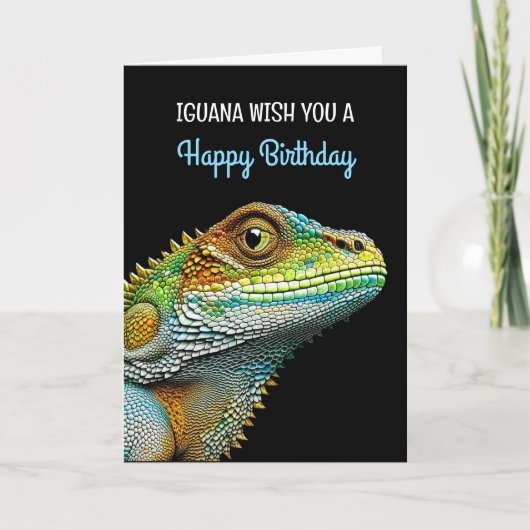 Iguana met u een gelukkige verjaardag kaart (Voorkant)