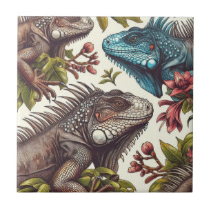 Iguana naadloos schilderen Tegeltje