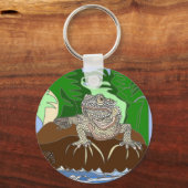 Iguana on a rock sleutelhanger (Achterkant)