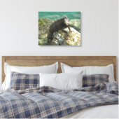 Iguana op de Rocks in St. Thomas Canvas Afdruk (Insitu (Slaapkamer))