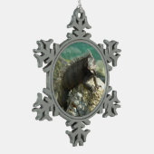 Iguana op de Rocks in St. Thomas Tin Sneeuwvlok Ornament (Links)