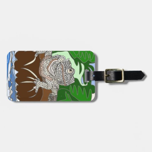 Iguana op een rots bagagelabel (Voorkant horizontaal)