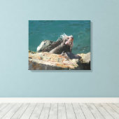 Iguana op St. Thomas Canvas Afdruk (Insitu (Houten vloer))
