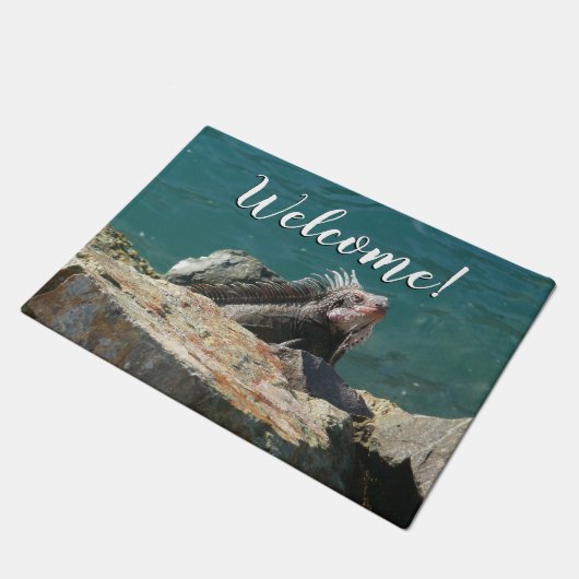 Iguana op St. Thomas Deurmat (Schuin)