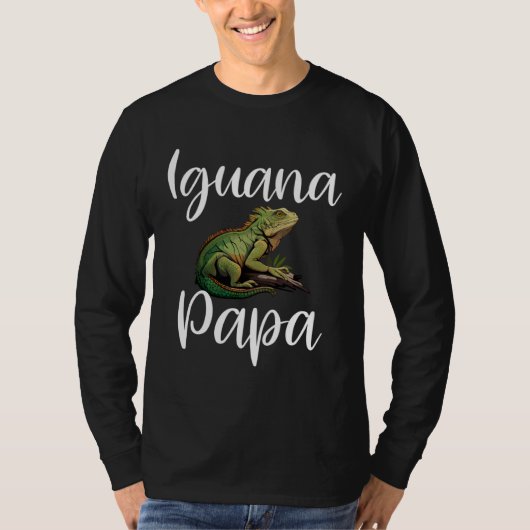 Iguana Papa  Iguana Dad Iguana Lizard Pet Reptile  T-shirt (Voorkant)