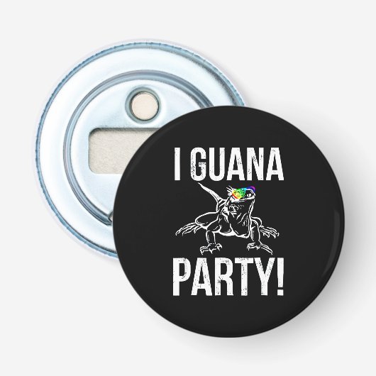 Iguana Party Button Flesopener (Voorkant)
