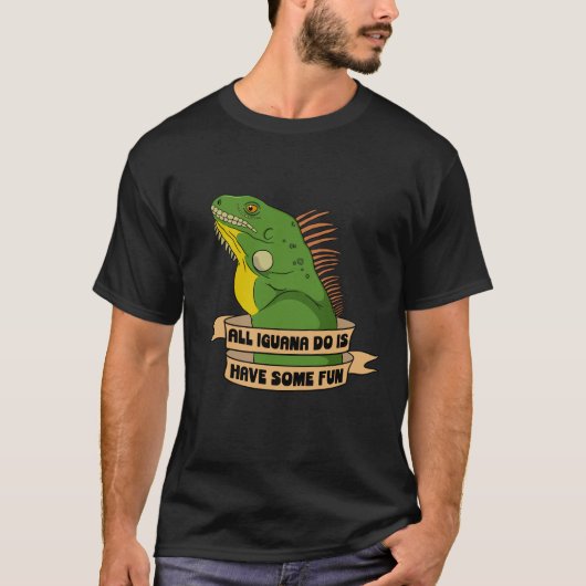 Iguana pun Fun Reptile Lizard Terrarium T-shirt (Voorkant)