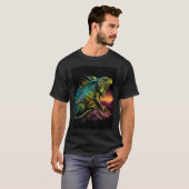 Iguana reptile lizard retro 70s vintage t-shirt (Voorkant volledig)