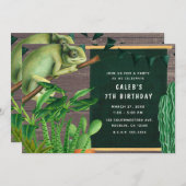 Iguana Reptile Zuidwest Rustic Verjaardagsfeest Kaart (Voorkant / Achterkant)