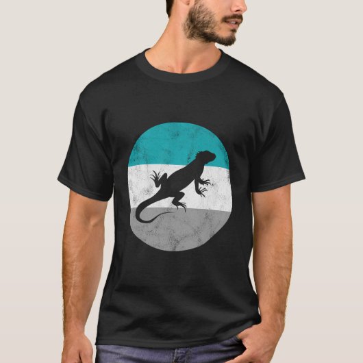 Iguana Retro hagedis cadeau voor mannen of jongens T-shirt (Voorkant)