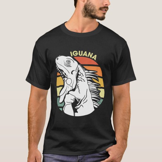 Iguana Retro Herbivorous Lizard Sharp Eye Specie I T-shirt (Voorkant)