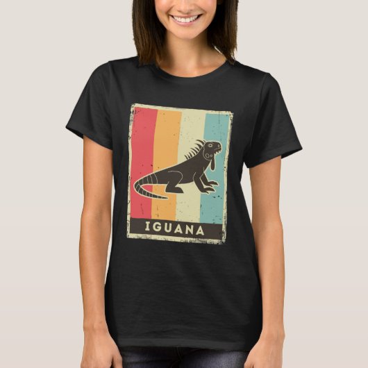 Iguana  Retro Poster Animal T-shirt (Voorkant)
